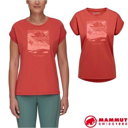 【瑞士 MAMMUT 長毛象】女款 Mountain 輕量吸濕排汗短袖休閒衫/1017-04112-2249 陶紅✿30E010